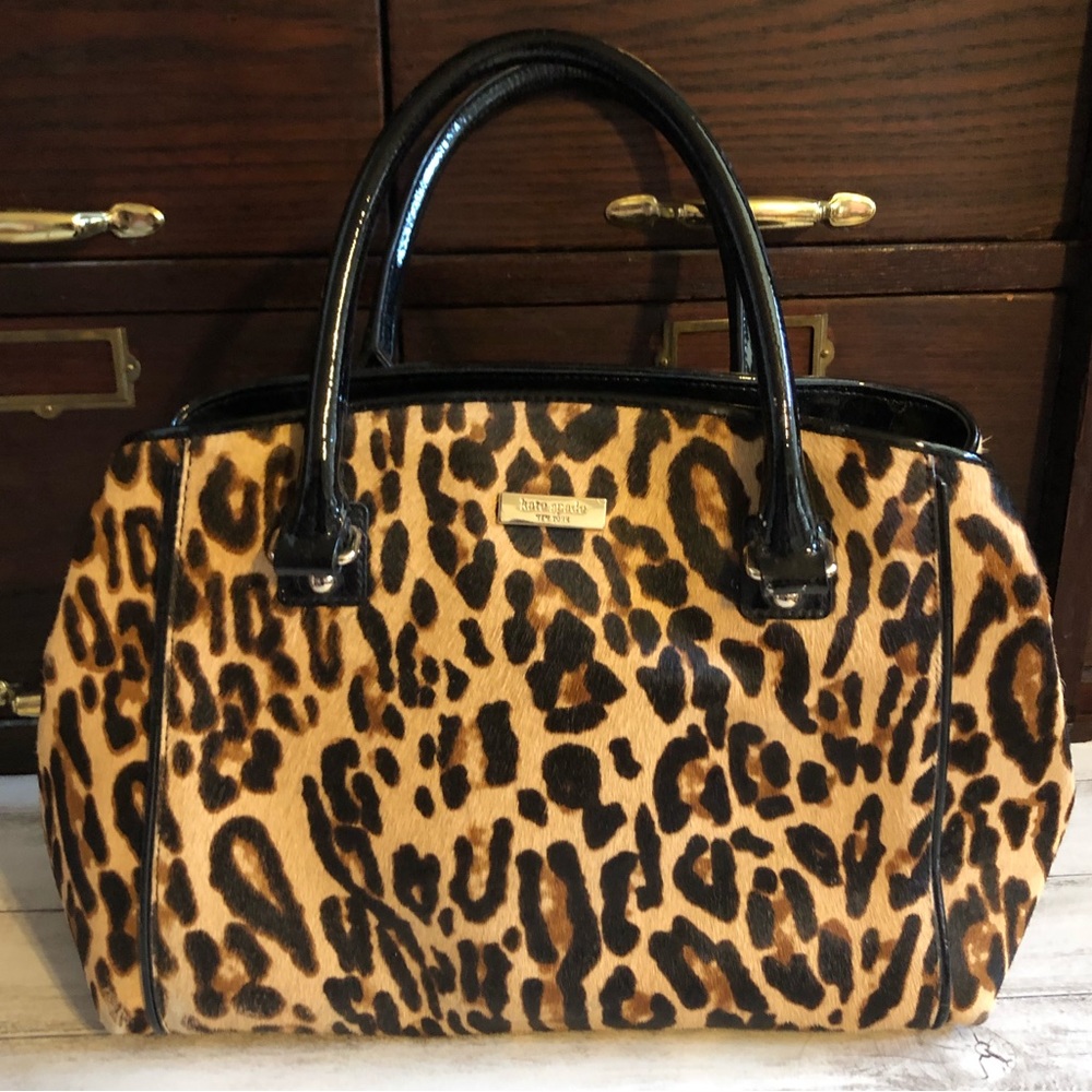Kate Spade Chateau Hills Sloan Leopard Calf-hair Satchel